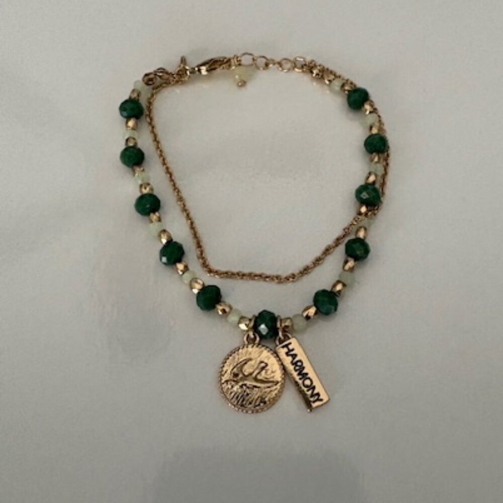NWT Avon Inner Goddess Double Row Charm Bracelet